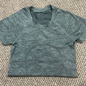 Lululemon Dark greenish grey colored swiftly tech top size 2